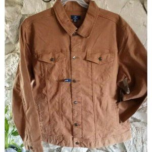 NEW Classic Men's Unisex Brown Jacket Trucker Hipster Cotton Blend STRETCH Coat